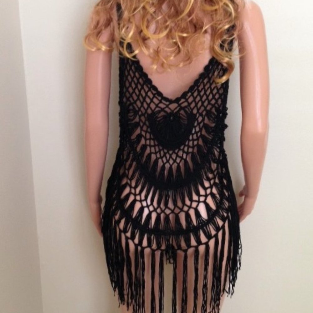 Fringe Crochet Swimsuit Cover-Beachwear - Picture 4 of 9